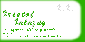 kristof kalazdy business card